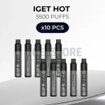 10 PCS - IGET Hot 5500 Puffs