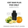 Iget bar plus pods 6000 puffs orange grape fruit lemon