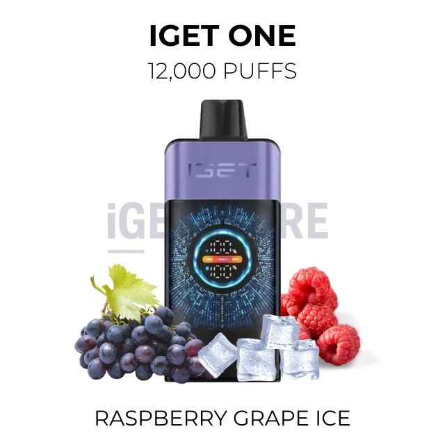 Iget one 12000 puffs raspberry grape ice