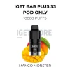 Iget bar plus s3 pod only 10000 puffs mango monster
