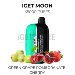 IGET Moon K5000 Puffs - Green Grape Pomegranate Cherry